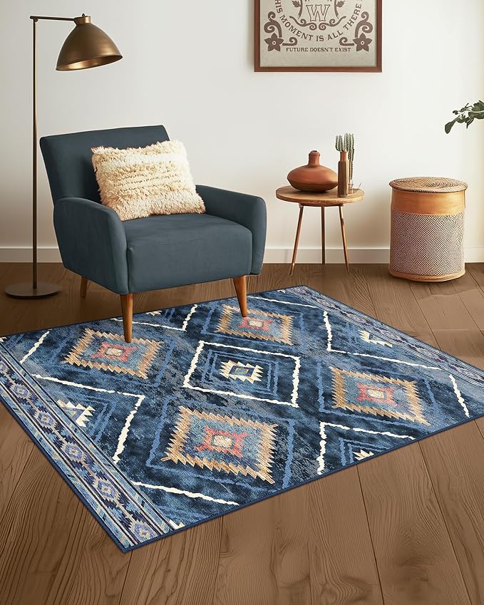 BESTSWEETIE Area Rug 3x5 Rug Machine Washable Non-Slip Low Pile Print Pattern