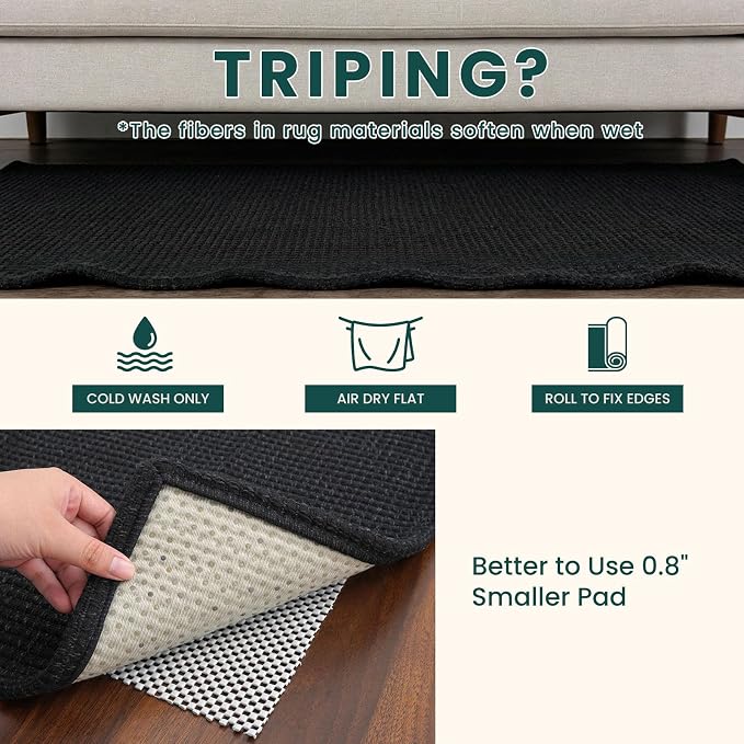 KOZYFLY Black 3x16 Runners Rugs
