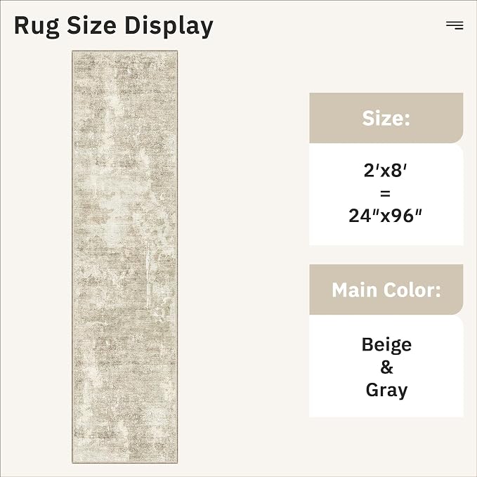 Soalmost Runner Rug 2x8 Washable Non-Slip Hallway Runner Rugs