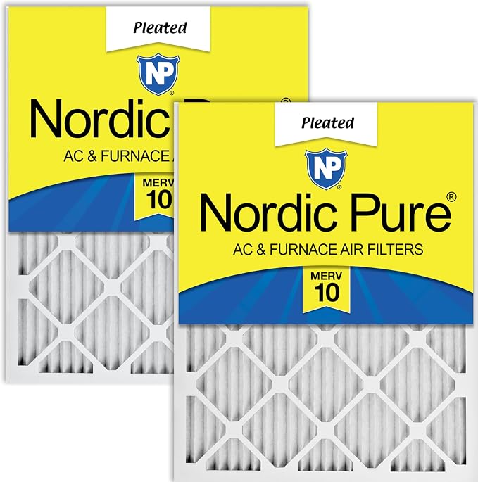 Nordic Pure 14x30x1 Pleated MERV 10 Air Filters 2 Pack