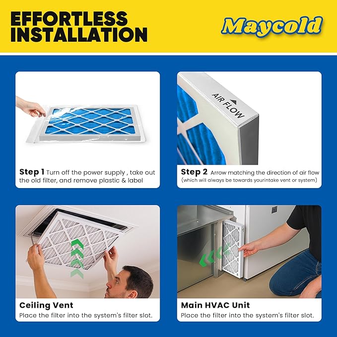 Maycold 14x20x1 MERV 11 Furnace Air Filter, High-Performance HVAC AC Filters