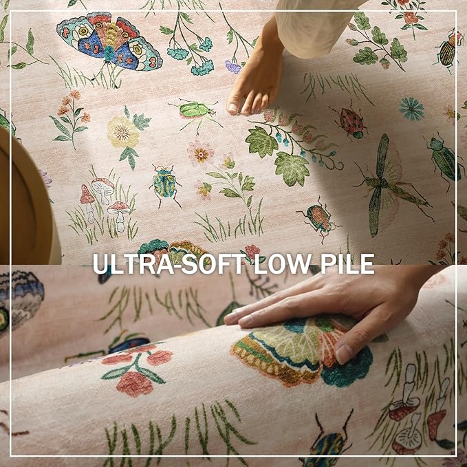 Machine Washable Rugs for Living Room: 6x9 Area Rugs Bedroom Rug Stain