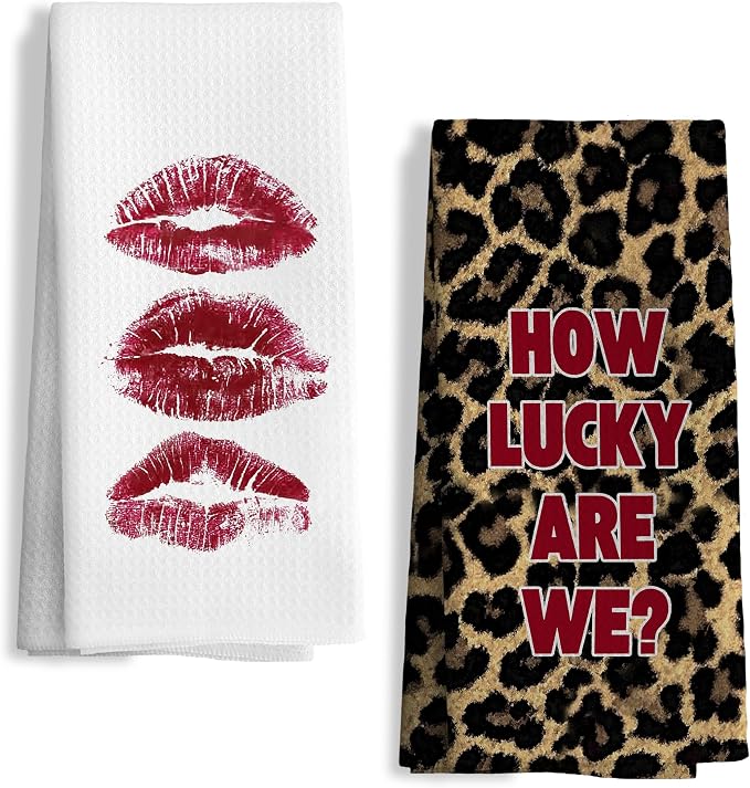 Trendy Red Cheetah Print Hand Towels