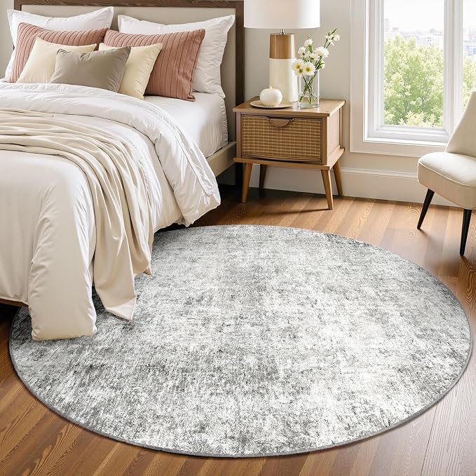 RELEANY Washable Area Rugs 4ft Non-Slip Modern Abstract Soft