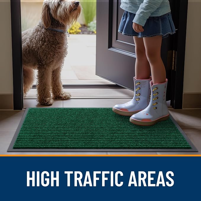 OLANLY Front Door Mat Indoor Outdoor Entrance, Waterproof Heavy Duty Doormat