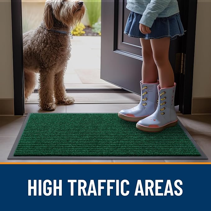 OLANLY Front Door Mat Indoor Outdoor Entrance, Waterproof Heavy Duty Doormat
