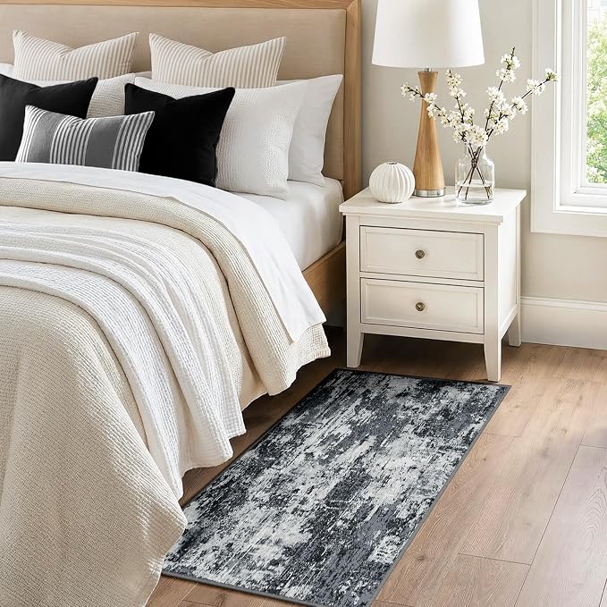 RELEANY Washable Area Rugs 2'x5' Non-Slip Modern Abstract Soft