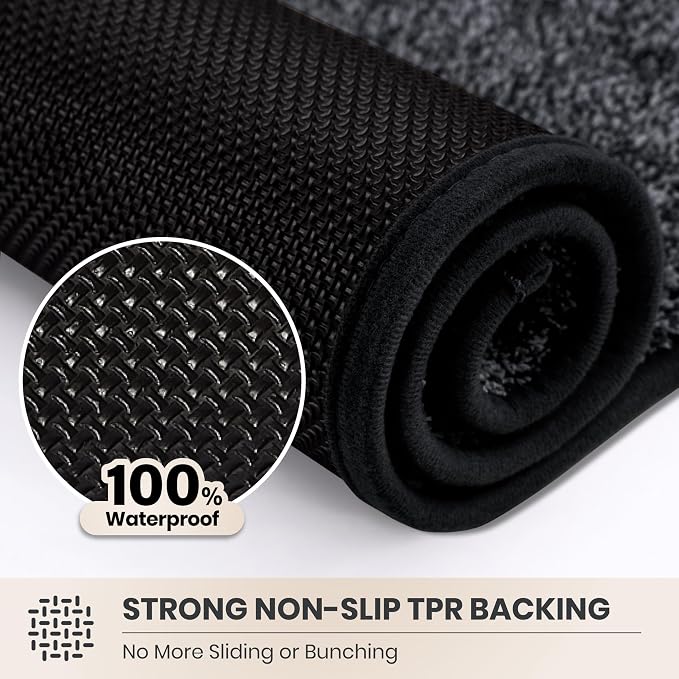 PURRUGS Dirt Trapping Door Mat 20" x 31.5", Non-Slip Machine Washable Entryway