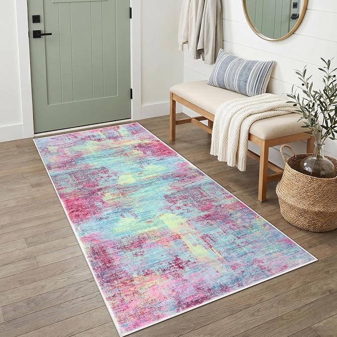 IOHOUZE Abstract Runner Rug 3x6 Ft Washable Runners