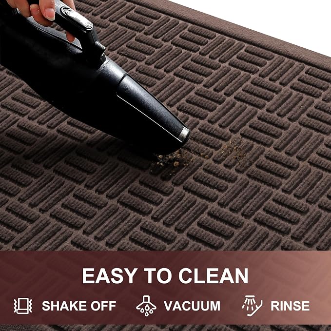Mibao Front Door Mat Indoor Outdoor Entrance, Dirt Trapping Waterproof