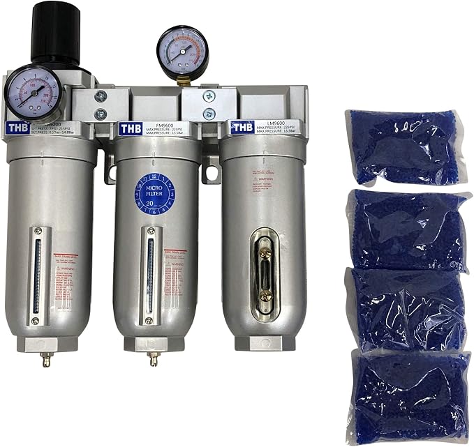 1" COMPRESSED AIR PARTICULATE FILTER WATER TRAP/PRESSURE REGULATOR/DESICCANT