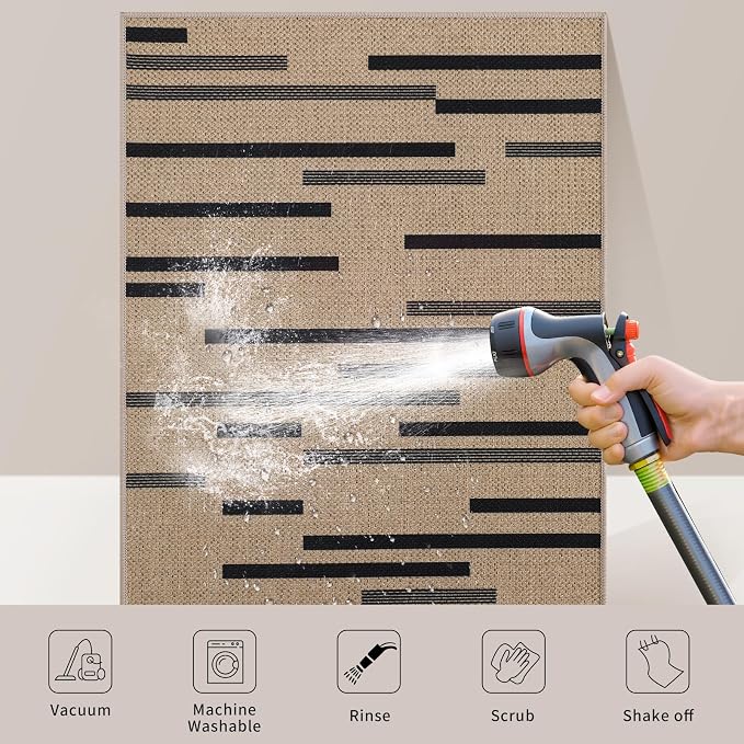 Tangsoo Washable Stripe Easy Jute Rug 4x6