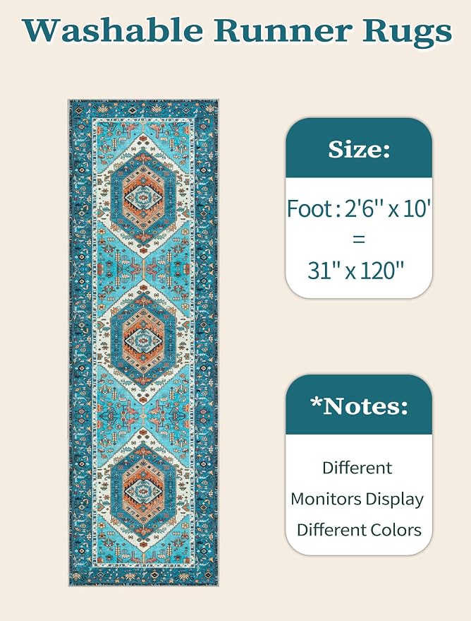 SERISSA Boho Washable Runner Rug