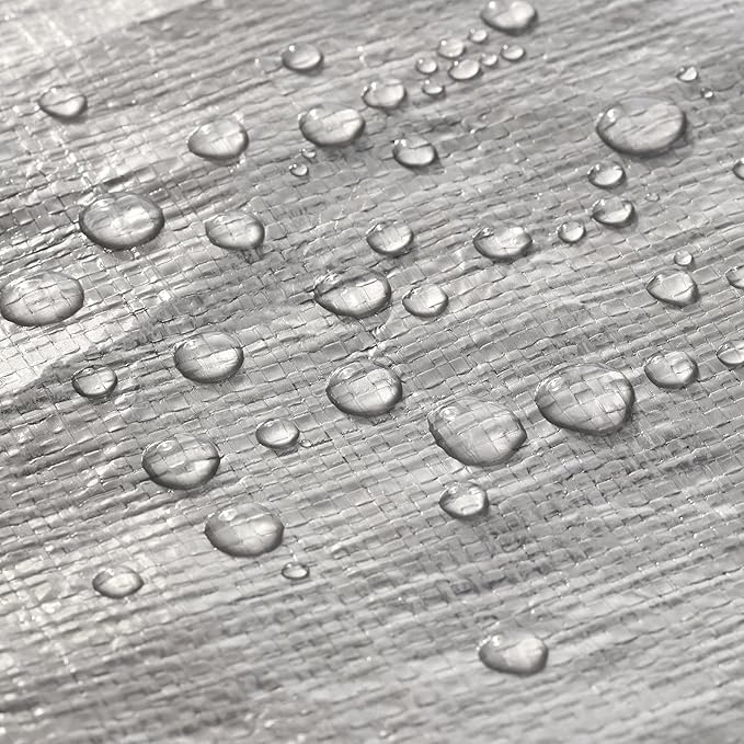 WHITEDUCK Super Heavy Duty Poly Tarp Cover 16 Mil & 10 Mil with Grommets and Reinforced Edges (Brown, White & Silver Black) (Silver Black- 10 Mil, 15' x 20')