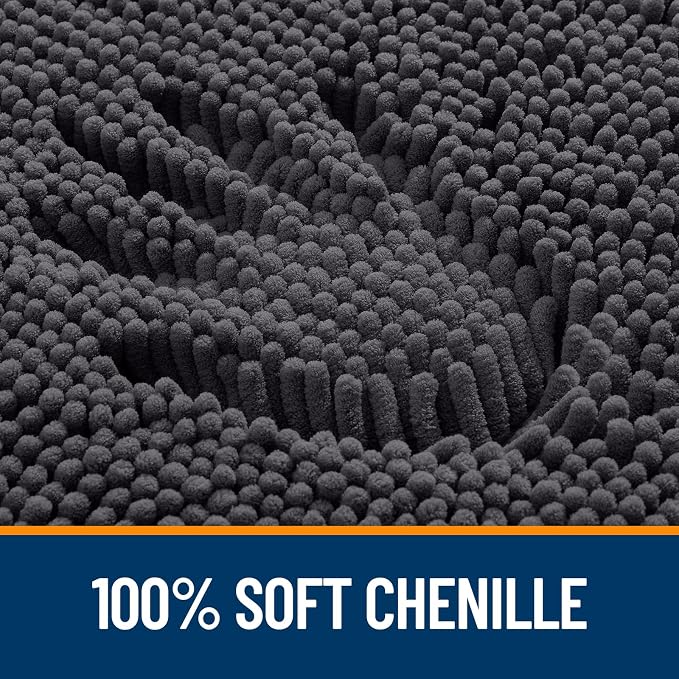 OLANLY Bathroom Rugs 30x18, Extra Soft Absorbent Chenille Bath Rugs, Rubber