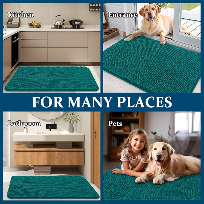OLANLY Dog Door Mat for Muddy Paws 30x17, Absorbs Moisture and Dirt, Absorbent