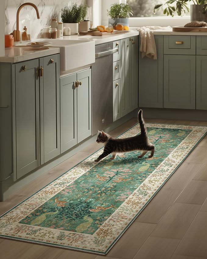 Runner Rug Washable Kitchen Runner: 2'6"x8' Hallway Runner Stain Resistant Non