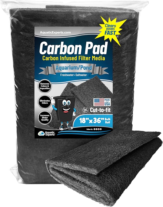 Aquarium Carbon Pad – Cut‑to‑Fit Carbon Infused Filter Pad Media