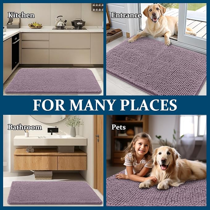 OLANLY Dog Door Mat for Muddy Paws 48x30, Absorbs Moisture and Dirt, Absorbent