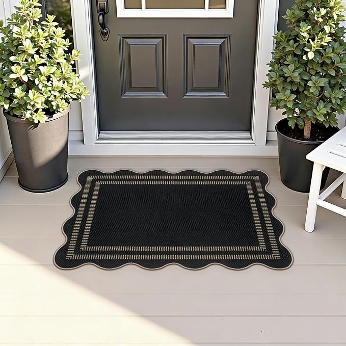 Easy Jute Outdoor Mats for Front Door, 2x3 Small Washable Kitchen Rugs