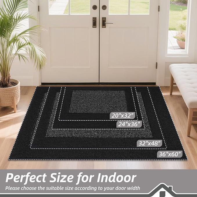 BEQHAUSE Indoor Door Mat 20" x 32", Dirt Trapper Door Mats Non-Slip Entryway