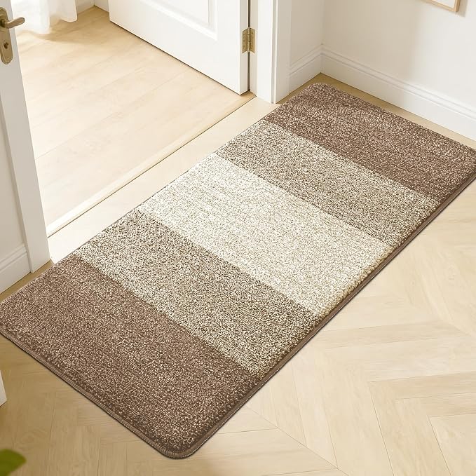 Kitinjoy Indoor Outdoor Door Mat, 50x30 Non-Slip Absorbent Dirt Trapper