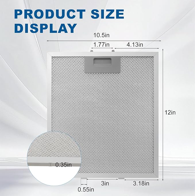 12" X 10.5" W10169961A Range Hood Filter Replacement by ENKTIK Fit