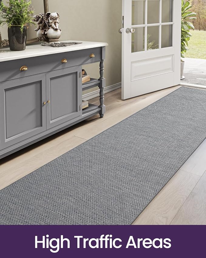 DEXI Hallway Runner Rug 2'4"x12', Non Slip Rubber Backed Runners Carpet