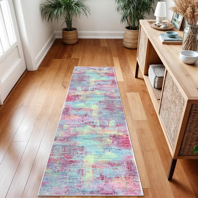 IOHOUZE Abstract Runner Rug 2x7 Ft Washable Runners