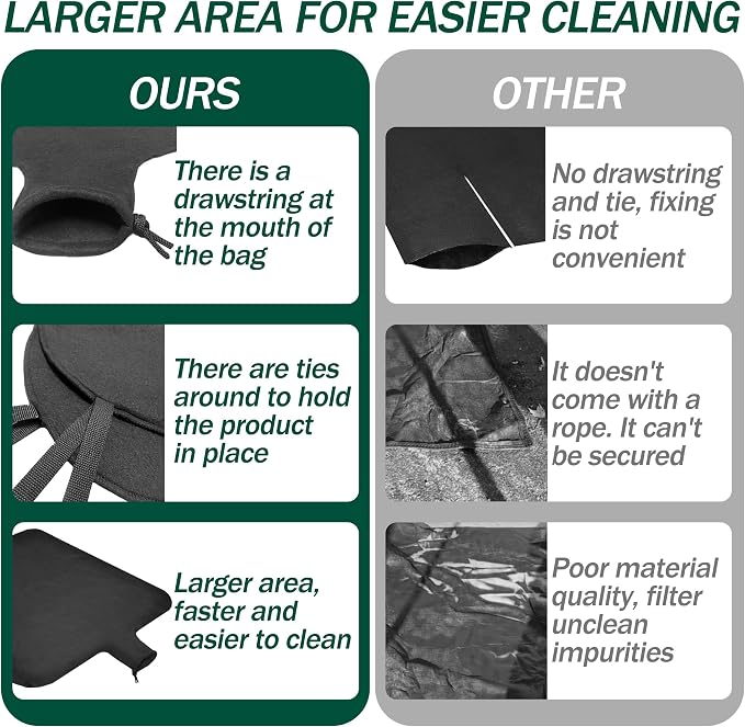 5 x 10ft Dewatering Bags with Drawstring Extra Large Dewatering Filter Bag Silt