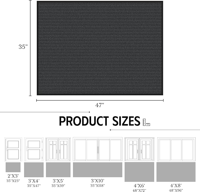 Front Door Mat Outside Entrance, Heavy Duty Dirt Trapper Dog Door Mats