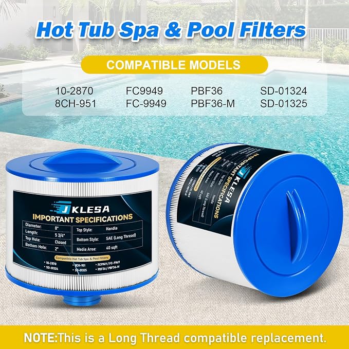 Spa Filter Compatible with 2013+ Bullfrog/Wellspring 10-2870, Unicel 8CH-951