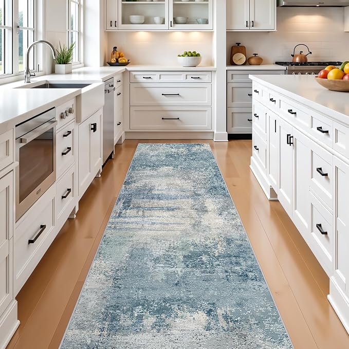 Abstract Rug Runners 2x8 Washable: Modern Rugs Non Slip