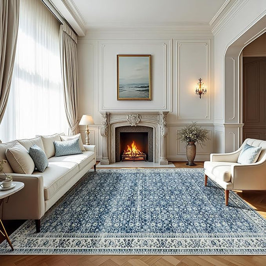 Washable Rugs 8x10 Area Rugs for Living Room, Dining Room- Soft Low Pile Stain