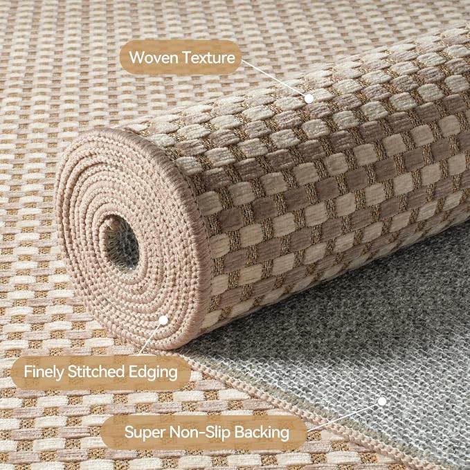 YDKGL Boho Washable Area Rugs 5x7 ft, Non Slip Area Rug