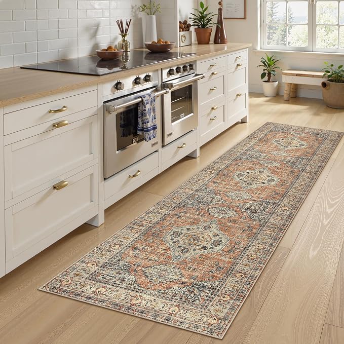 Lahome Oriental Washable Kitchen Runner Rug Non Slip, 2x8 Bathroom Runners