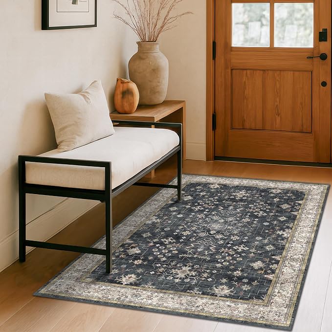 Boho Washable 4x6 Entryway Rug