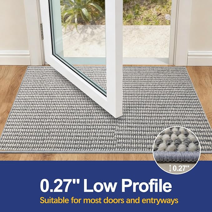 Dirt Trapping Door Mat 24x36, 3D Scarping Surface Doormat
