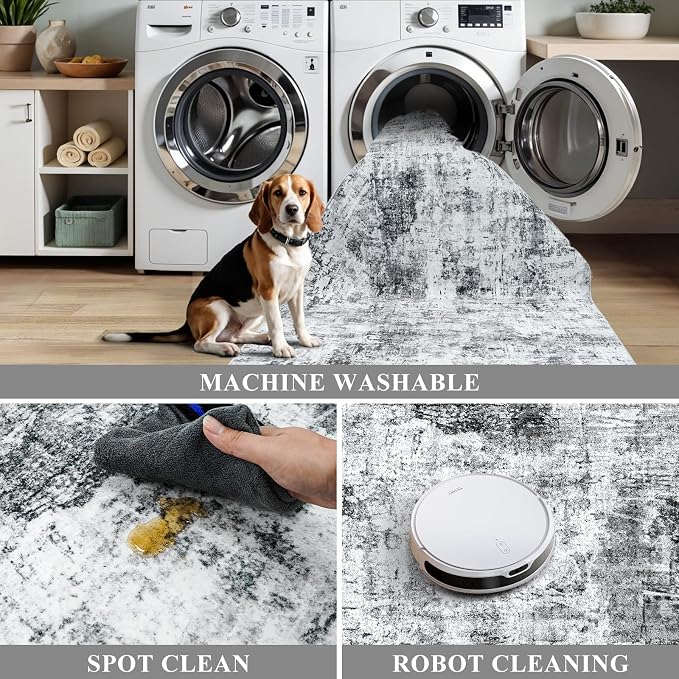 3x3 Square Entryway Rug Washable – Non-Slip Small Area Rug