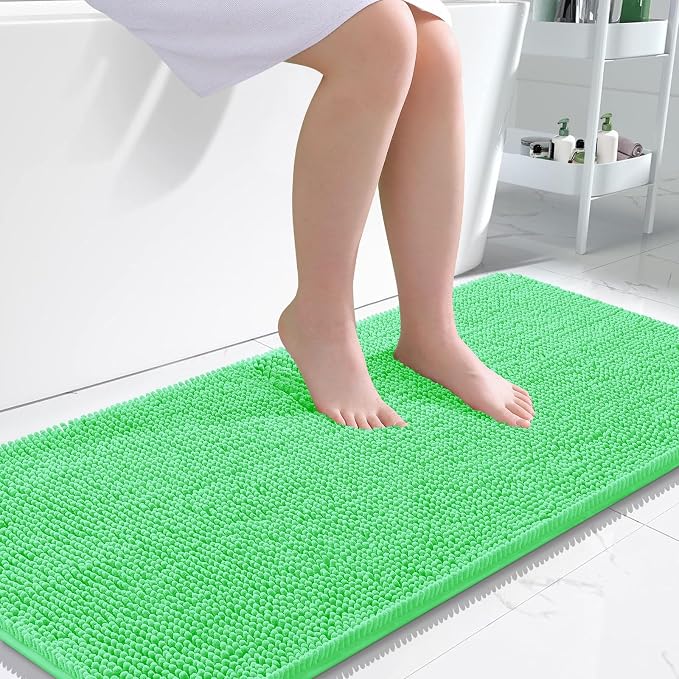 OLANLY Large Bathroom Rugs 45x27, Extra Soft Absorbent Chenille Bath Rugs
