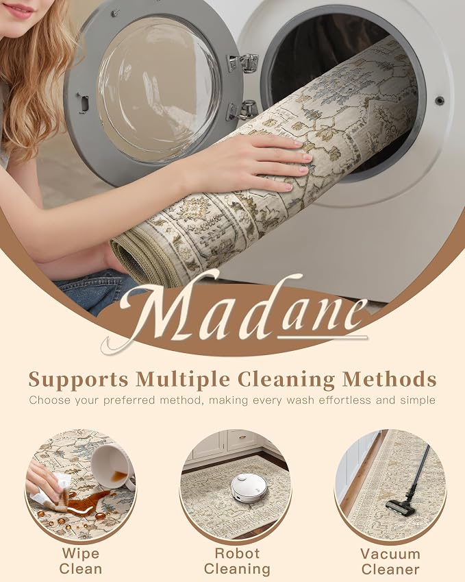 Madane Washable Rug 8x10 Area Rugs