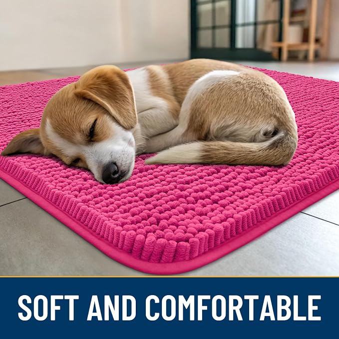 Smiry Dog Door Mat for Muddy Paws 59x24, Absorbent Dirt Trapper, Non-Slip