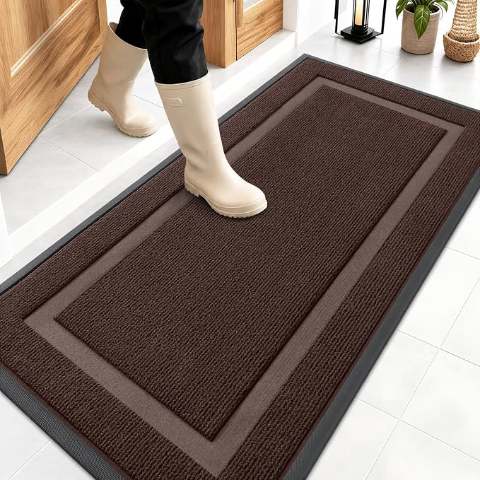 OLANLY Front Door Mat Indoor Outdoor Entrance, Waterproof All-Season,