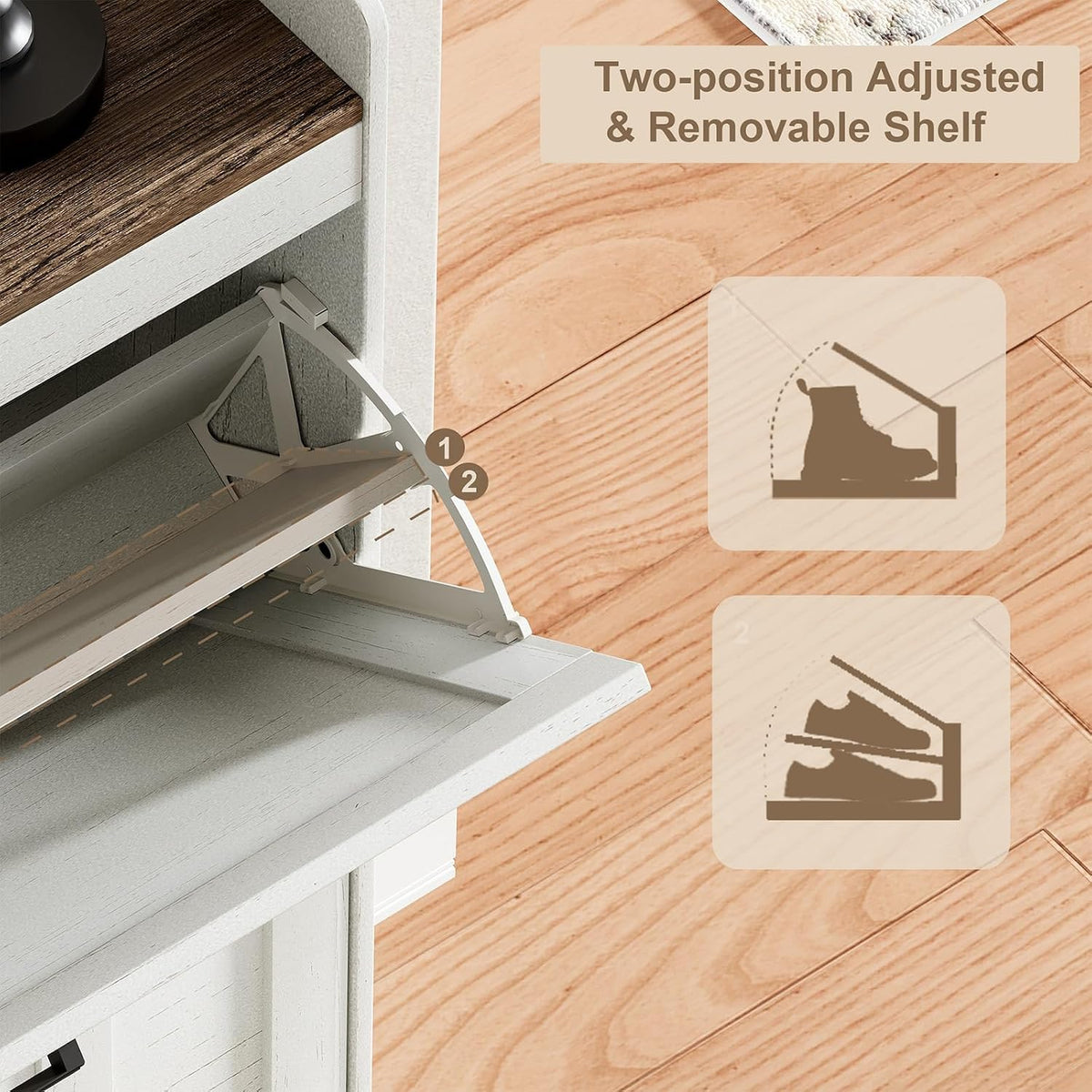 ChooChoo Shoe Storage Cabinet with 2 Flip Drawers