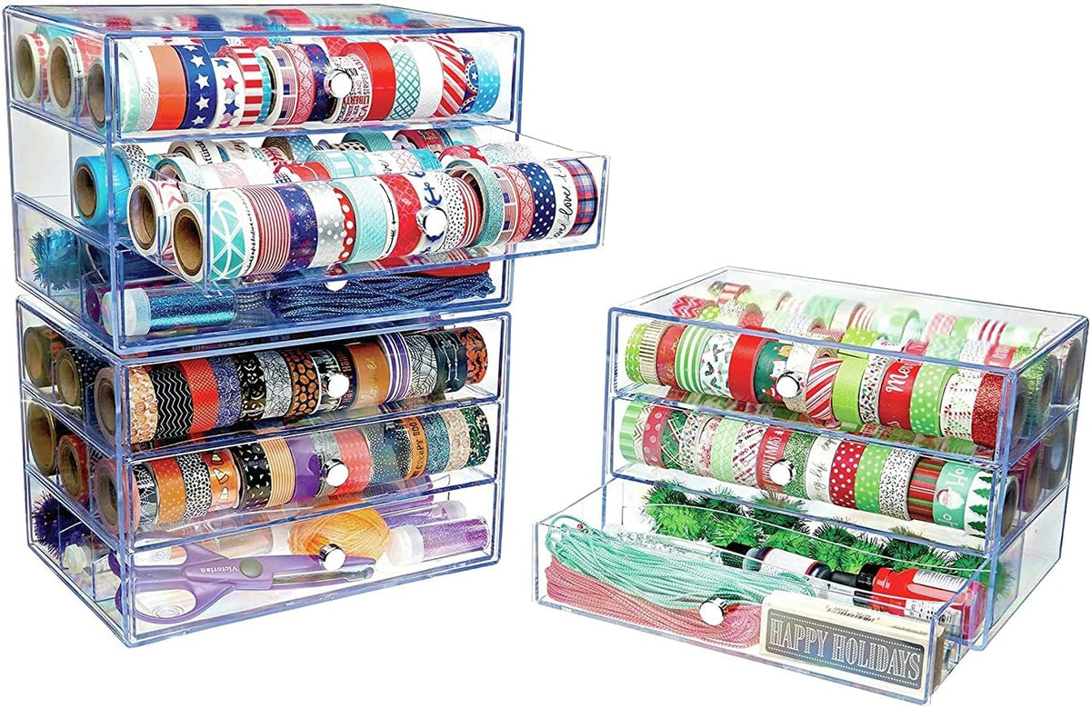 Deflecto 3-Drawer Transparent Storage Cube