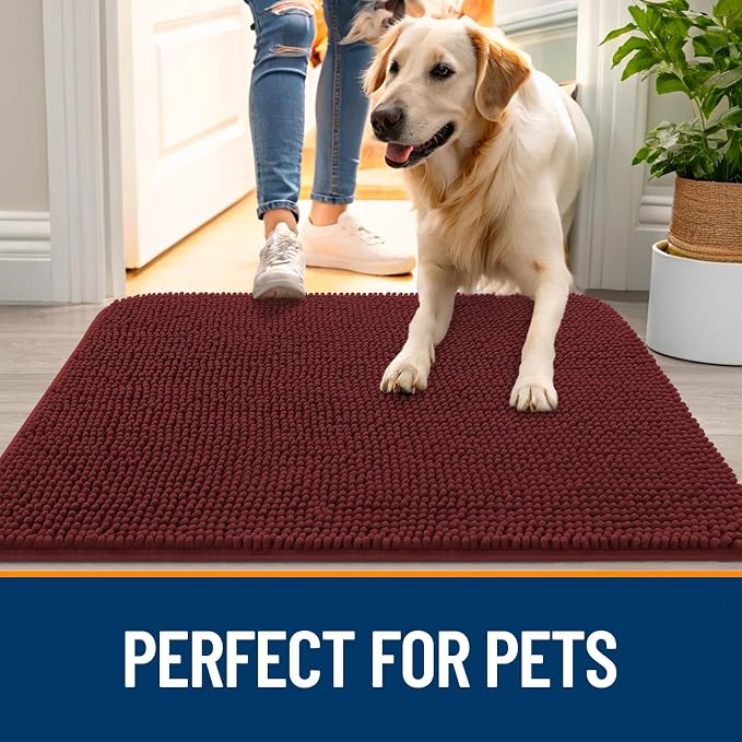 OLANLY Dog Door Mat for Muddy Paws 44x24, Absorbs Moisture and Dirt, Absorbent