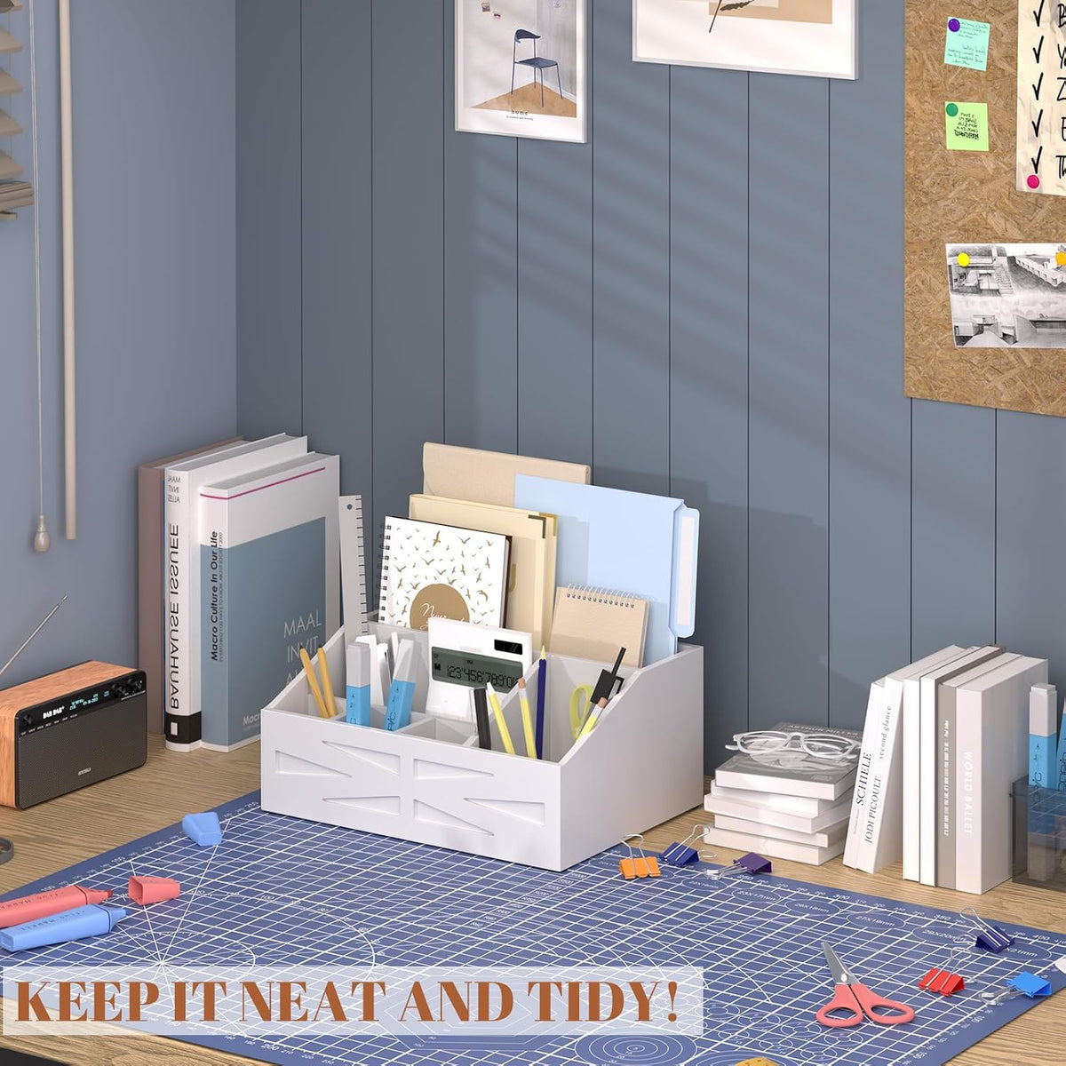 Large Mail Organizer Countertop,Farmhouse Desk and Kitchen Countertop Storage, Letter Sorter, Desk Mail Organizer and Bill Organizer, Desktop File and Paper Holder