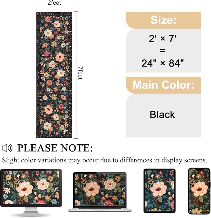 DUKINO Runner Rug, 2x7 Boho Kitchen Rug