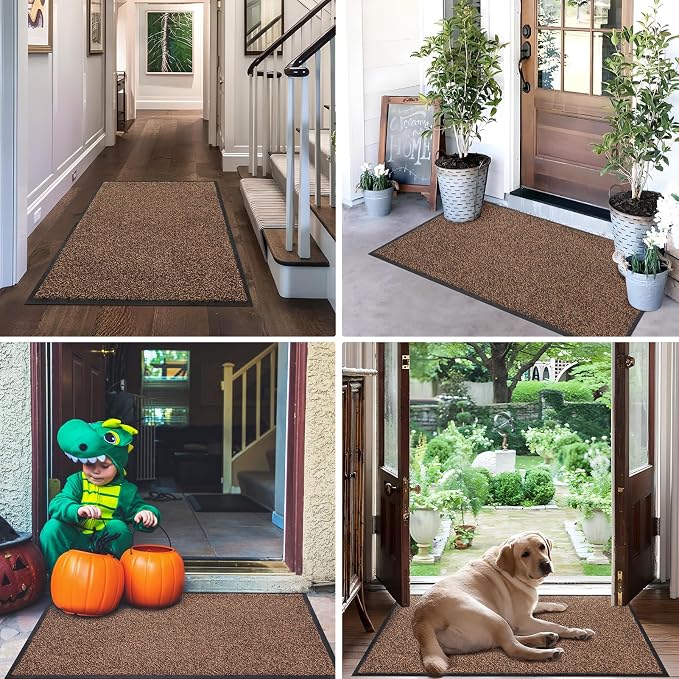 Mibao Front Door Mat Indoor Entrance, Dirt Trapper Welcome Mat