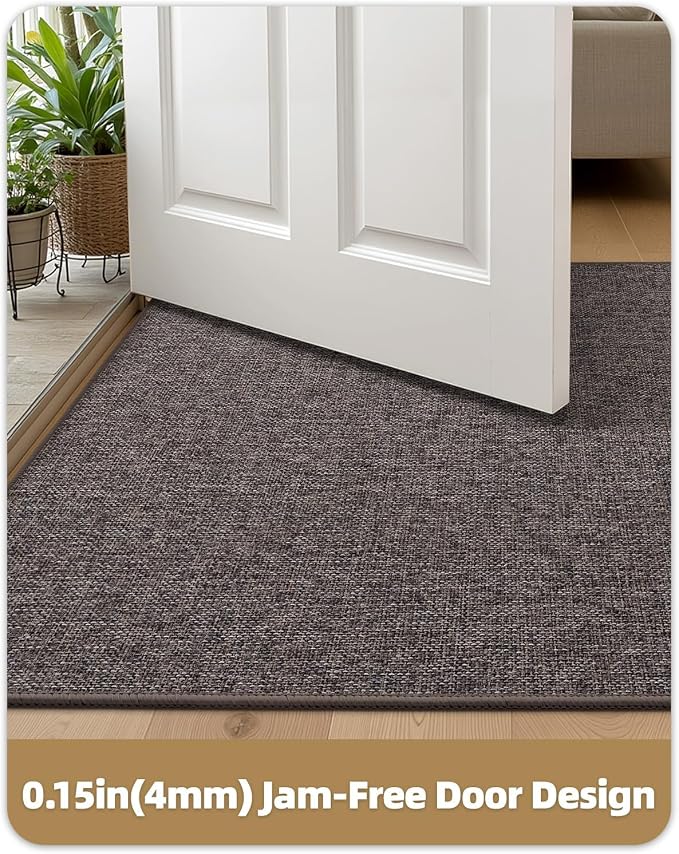 Color&Geometry Ultra Thin Indoor Door Mat 48"x72", Non Slip Rubber Backed Dirt
